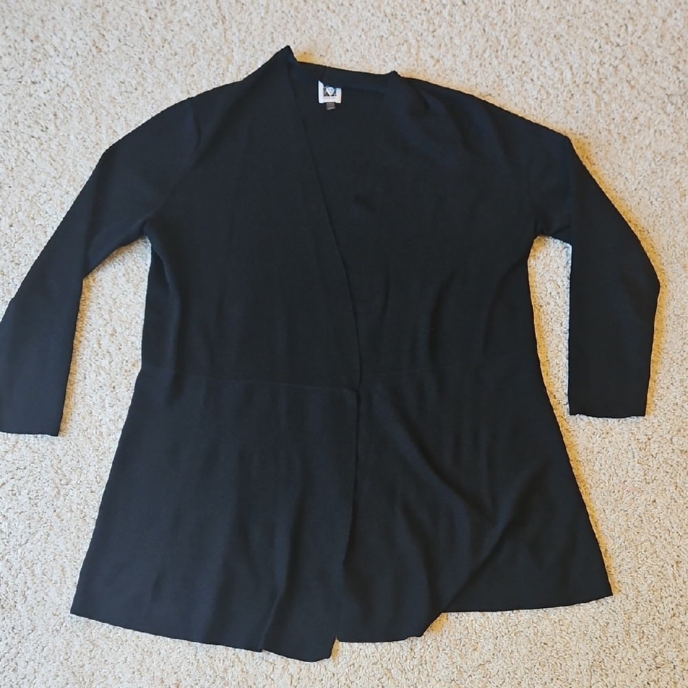 Anne Klein Black Open Cardigan